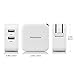 Mopower 4.8A/24W Dual Port Travel Wall Charger with SmartID Technology,Foldable Plug for iPhone,iPad,Samsung Galaxy,Tablet,Smartphone,Smart Watch,Back Up Battery and More White