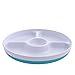OXO Tot Divided Plate with Removable Training Ring and Dipping Center-Aqua