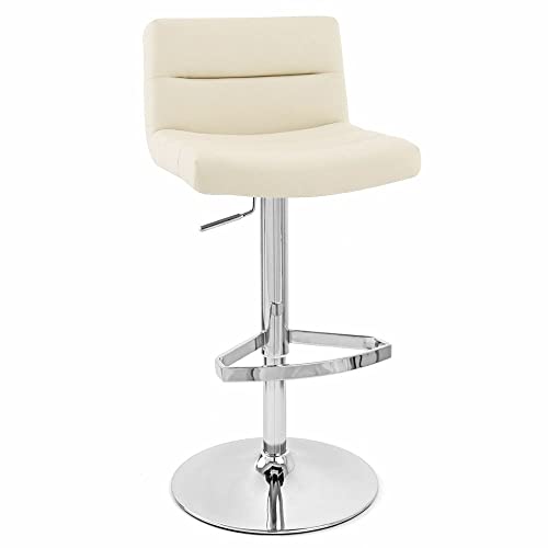 Zuri Cream Lattice Adjustable Height Swivel Armless Bar Stool Pricepulse