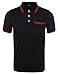 Coofandy Mens Casual Short Sleeve Contrast Striped Classic-Fit Golf Polo Shirt