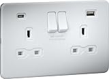 Knightsbridge SFR9940MW 13A 2G SP Switched Socket Dual USB A+C 4A Matt White view 4