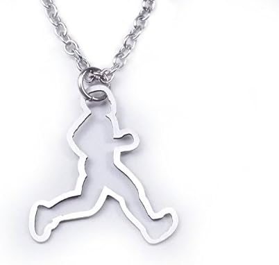 BISON JEWELRY Stainless Steel Necklace SILUET OF RUNNING MEN
