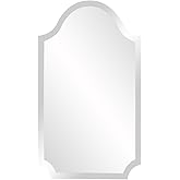 Howard Elliott Collection Arched Beveled Wall Mirror, Mirrored Glass Finish Rectangular Mirror Perfect for Bedroom, Bathroom 