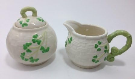 Irish Shamrock Traditional Pattern Milk Jug & Sugar Pot