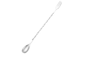 Cocktail Shaker Spoons Mixing Fruit Fork Bar Accessories Stirring Bartender Tool Stainless Steel(10 inch)
