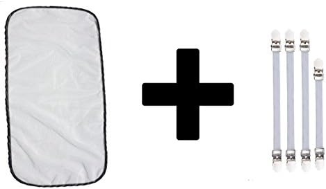 Pressing Cloth Mesh Protector and Ironing Board Cover Fasteners Bundle 5 Items: 1 Large Scorch Mesh Protector and 4 Fasteners ( 3 Big, 1 Small)