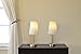 Brushed Nickel Table Lamp with White Lamp Shade Set of 2 by Light Accents - 14.25