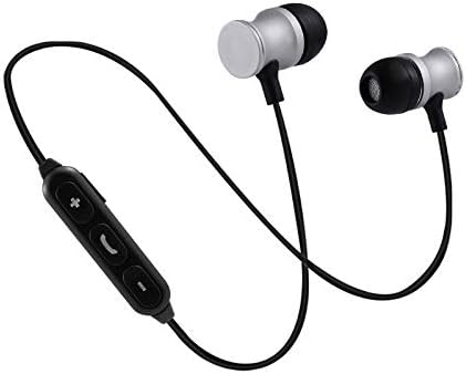 Shot Case Bluetooth Headphones Metal for Samsung Galaxy A80 Wireless Remote Control Hands- In-Ear Universal Silver