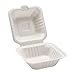 Morex Compostable Clamshell Hinged Food Container, 6 in. x 6 in. x 3.1 in, 500 Containers
