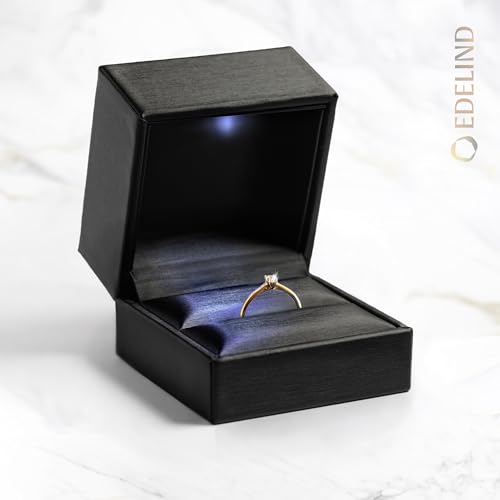 EDELIND 18k Gold Ladies Engagement Ring - 0.05-1 Ct GIA Certified Real Diamond 750 Yellow Gold - With Gift Box - Love Symbol
