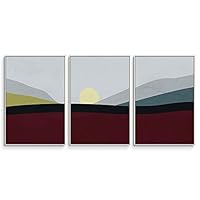 3 Piece Framed Canvas Wall Art Abstract Mountain Canvas Prints Home Artwork Decoration for Living Room,Bedroom - 16