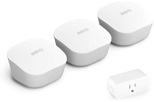 Certified Refurbished Amazon eero mesh WiFi system â€“ for whole-home coverage, 4-pack (3 routers + 1 Amazon smart plug)