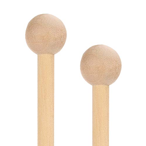 BKpearl 8 Pcs Wood Mallets Percussion Sticks, 8 Inch Drum Sticks Drumsticks or Glockenspiel, Xylophone, Chime, Woodblock, and Bells