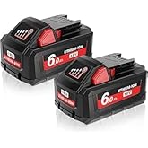 2Pack 6000mAh Replacement Battery for Milwaukee M18 Battery Compatible with Milwaukee 18V Battery 48-11-1815 48-11-1820 48-11