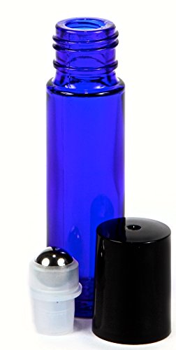 4 Cobalt+Glass+Bottles+Stainless+Roller