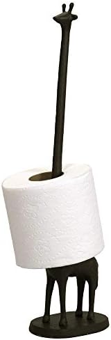 Comfify Standing Cast Iron Giraffe Decorative Paper Towel Holder Stand, Standing Toilet Tissue Holder Storage, For Paper Towels Or Toilet Paper (Bronze)