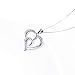 DAOCHONG Sterling Silver Always My Sister Forever My Friend Double Love Heart Necklace, Box Chain 18