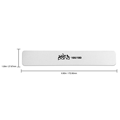 Pana White Jumbo Size (Grit: 100 x 180, Pack of 10 Pieces) USA Professional Emery Board JUMBO Size WHITE Nail Files