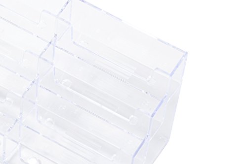 Business Card Holder for Desk - 2-Pack 8-Pocket Clear Plastic Business Card Display Stands for Office Desktop, Counter, 8 Compartments, 7.75 x 3.375 x 4 Inches - Thumbnail 3