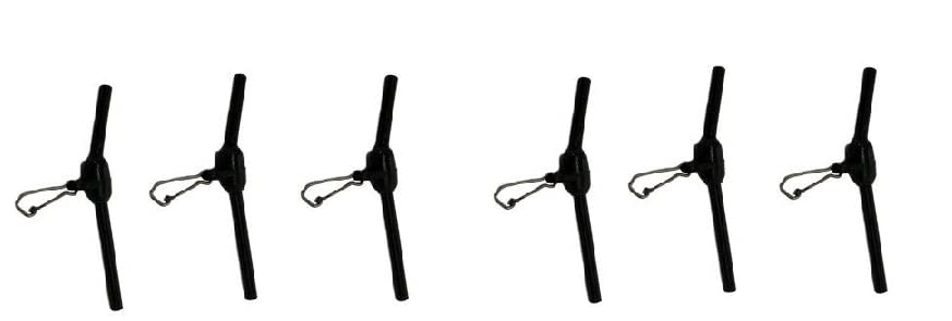 Set (6-9 pieces) Jenzi Anti Tangle Boom with Carabiner, Fishing Anti Tangle Boom Curved Black 5 cm, 8 cm or 12 cm, Carp Feeder + Free Petri Sticker (5 cm)