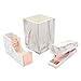 3 Pack Office Stationery Kit Marble Print Desk Pen Holder Cup | Tape Dispenser | Desktop Staplers Rose Gold Tone Office School Home Accessories Supplies Set (Rose Gold)