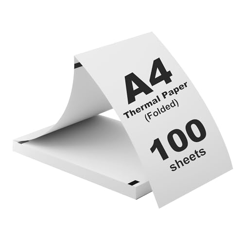 (100 Sheets) A4 Thermal Paper Foldable, BPA-Free, Quick Dry, Thermal Paper for Documents, Web Pages and Photos (100)