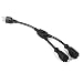 ClearMax 3 Prong Y Splitter Cable Power Extension Cord - Cable Strip Outlet Saver - Power Cord Splitter - 16AWG - 1 Foot - Black