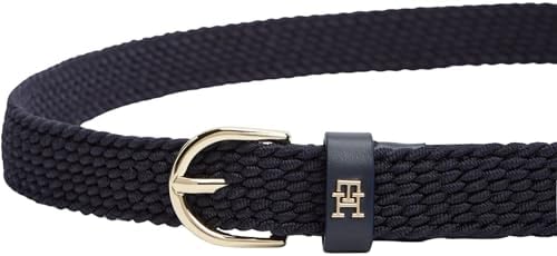 Cinturón Mujer Essential Effortless 2,5 cm Elastic Cinturón de piel, Azul (Space Blue), 75 cm