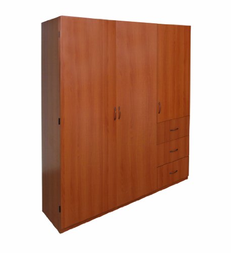 Home Source Industries 9129 Wardrobe with Space for Hanging-Drawer and Shelves, Light Cherry - Thumbnail 2