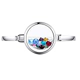 Mesinya Round 316L Stainless Steel 30mm Glass Locket Bangle Living Floating Charm Locket Bracelet for 8'' Wrist