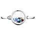 Mesinya Round 316L Stainless Steel 30mm Glass Locket Bangle Living Floating Charm Locket Bracelet for 8'' Wrist