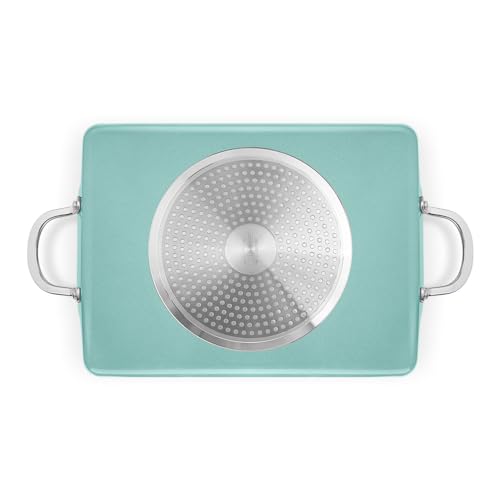 JadeCook Comal Sarten Antiadherente Parrilla Rectangular Xl de 36cm con 6 Capas de Recubrimiento Mango de Acero Inoxidable