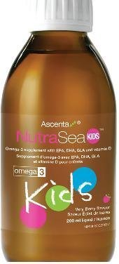Nutra Sea Kids -Bubble Gum Flavour (200ml=6.6oz) (Herring Fish oil for Omega 3s) NutraSea by Ascenta Brand: Ascenta