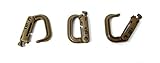 ITW GrimLoc - Locking D-Ring for Molle Gear - Tactical Accessory Locking Carabiner (3 pack) (Coyote Brown)