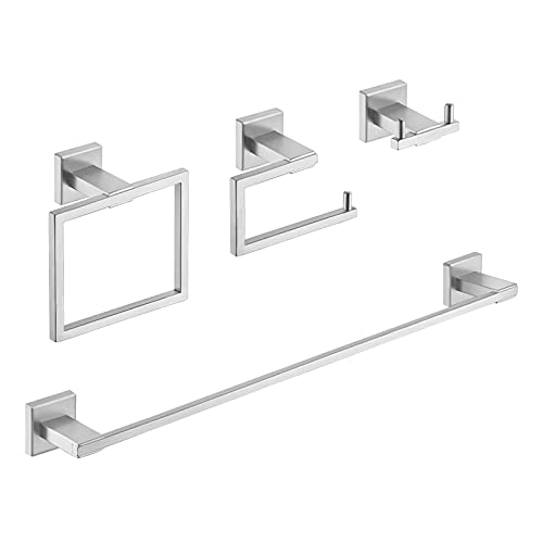 KES 4Piece Bathroom Accessory Set Including Towel Bar Toilet Paper