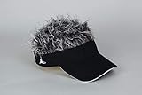 Flair Hair Black Visor with Grey Hair