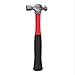 Ball Pein Hammer, Fiberglass with Polished Steel Head & Non Slip Grip Handle, 16 Oz by Stalwart (Durable Tool For Home Improvement, Diy, Repair)