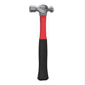 Stalwart Ball Pein Hammer, Fiberglass with Polished Steel Head and Non Slip Grip Handle, 16 oz (Durable Tool for Home…