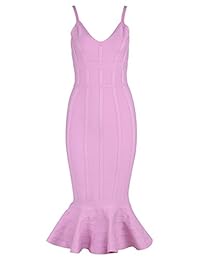 Maketina vestido de cóctel con tirantes de sirena y cuello en V para dama