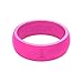 Silicone Wedding Ring for Women. Rubber Wedding Band for Every Day Use - Yoga, Training, Sports, Military, Work, Travel and Outdoor - Pink - Size 5