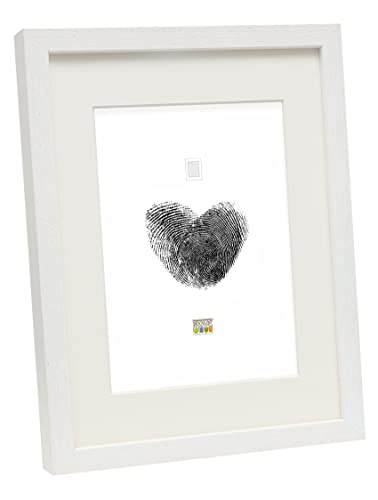 Deknudt Frames S223K1 Basic Photo Frame with Wooden Mount Moulding Top White 18 x 24