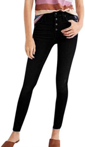 Womens High Rise Skinny Jeans,Hight Waisted Button Ripped Jeans Denim Slim Fit Stretchy Pants Trousers