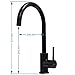 TRYWELL Black Stainless Steel Bar Faucet T304 Solid Stainless Steel High Arc Single Lever One Hole