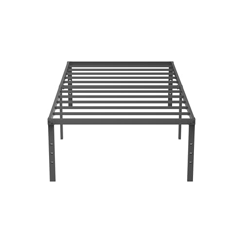 SAOFILY Base Cama Individual, Hierro Metálico, 45 cm de Alto con Espacio de Guardado Debajo para Sus Estructuras, Fácil de Montar y Gran Capacidad de Carga (100x190 CM / 39.37x74.8 Pulgadas)
