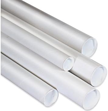 One Earth Mailing Tube With Caps, 3 x 18 Inches - White
