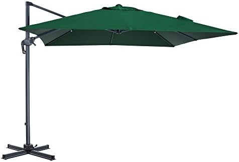 Homevibes 10 FT Patio Offset Cantilever Umbrella Outdoor Hanging Umbrella, Green