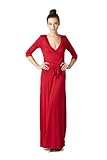 On Trend Paris Solid Long Maxi Dress Chevron 3/4 Sleeve