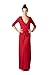 On Trend Paris Solid Long Maxi Dress Chevron 3/4 Sleeve