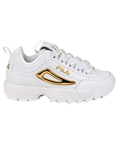 fila disruptor white and gold