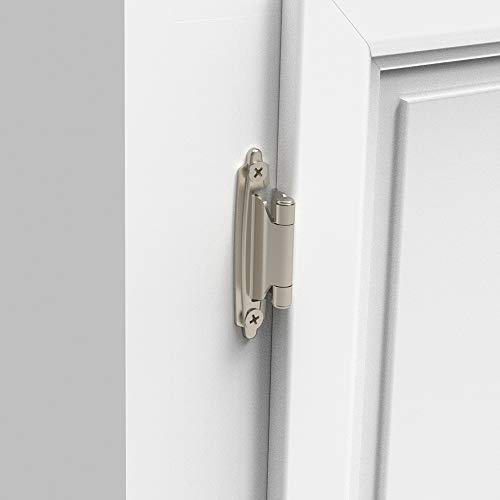 Hardware 3/8 Inch Face Mount Self Closing Satin Nickel Inset Kitchen Door Cabinet Hinges, 50 Pack(25 Pairs) - Thumbnail 4